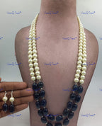 VeroniQ Trends-Beautiful Jade Beads Mala with Shell Pearl Long Necklace Kundan-Gold Plated-Wedding Jewelry-Punjabi Jewelry-South Indian-Thappa Jewelry