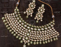 VeroniQ Trends-Traditional Bridal Gold Plated Green Meenakari Kundan Polki Choker Necklace Kundan-Gold Plated-Wedding Jewellery-Punjabi Jewellery-South Indian-Thappa Jewellery