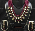 VeroniQ Trends-Beautiful Gold Plated Multilayer Kundan Rani Haar Long Necklace Polki Kundan-Gold Plated-Wedding Jewellery-Punjabi Jewellery-South Indian-Thappa Jewellery