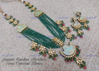 VeroniQ Trends-Designer Gold Plated Multilayer Faux Emerald Beads and Meenakari High Quality Kundan Rani Haar Necklace Kundan-Gold Plated-Wedding Jewelry-Punjabi Jewelry-South Indian-Thappa Jewelry
