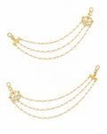 VeroniQ Trends-Beautiful Bridal Gold Plated Ear Chain in Kundan and Pearls- Earrings.