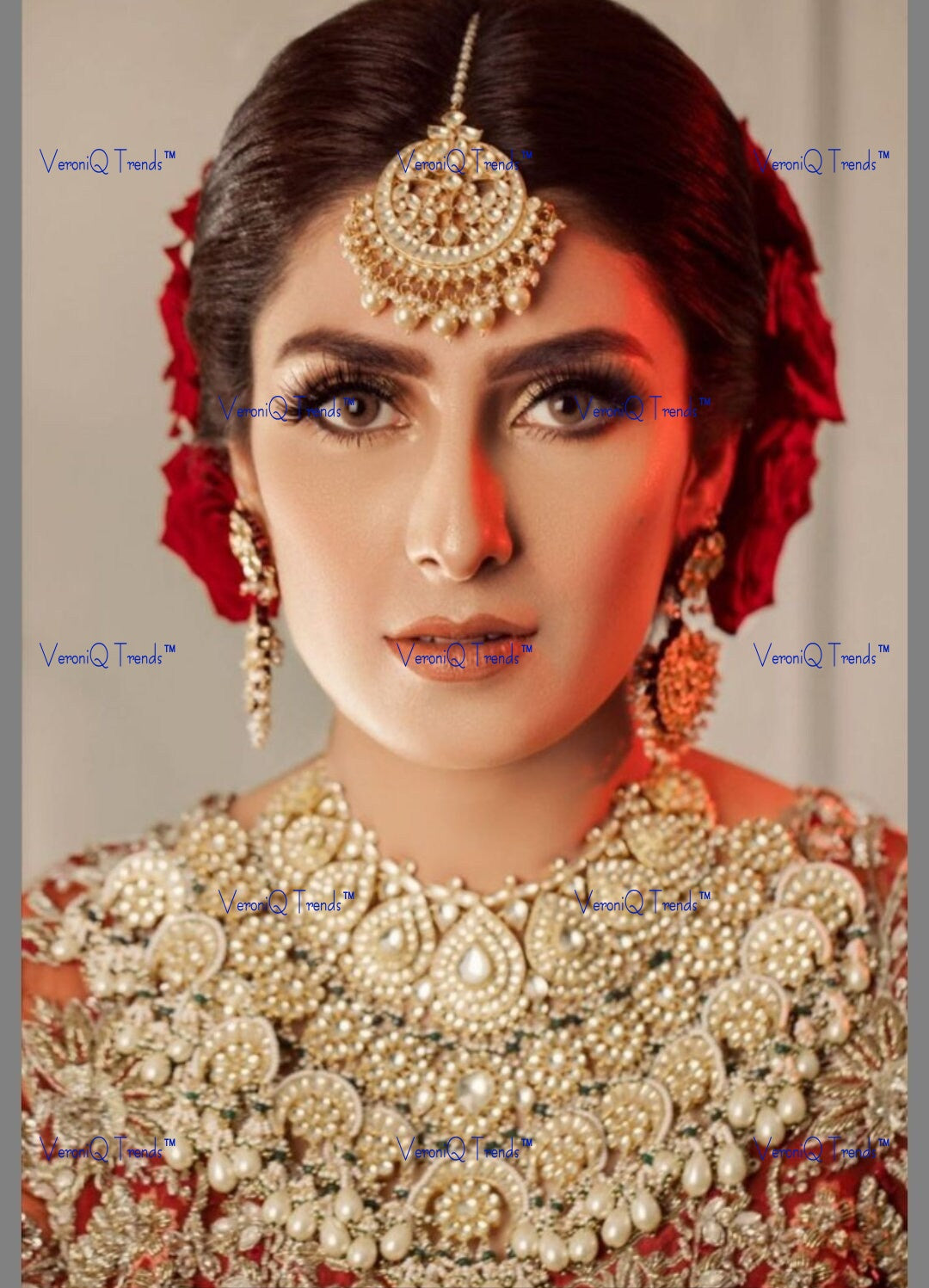 VeroniQ Trends-Bridal Padmavat Style Gold Plated Handmade Kundan Choker Necklace Kundan-Gold Plated-Wedding Jewellery-Punjabi Jewellery-South Indian-Thappa Jewellery