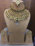 VeroniQ Trends-Elegant Gold Plated Full Coverage Heavy Bridal Meenakari Kundan Polki Choker Necklace Kundan-Gold Plated-Wedding Jewellery-Punjabi Jewellery-South Indian-Thappa Jewellery