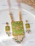 VeroniQ Trends-Beautiful Layered Heavy Kundan And Meenakari Rani Haar Necklace Kundan-Gold Plated-Wedding Jewelry-Punjabi Jewelry-South Indian-Thappa Jewelry