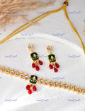 VeroniQ Trends-Traditional Single Line Green Gold Plated Kundan And Meenakari Choker Necklace Kundan-Gold Plated-Wedding Jewellery-Punjabi Jewellery-South Indian-Thappa Jewellery