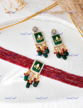 VeroniQ Trends-Beautiful Gold Plated Multistrand Red-Green Kundan And Meenakari Choker Necklace Kundan-Gold Plated-Wedding Jewellery-Punjabi Jewellery-South Indian-Thappa Jewellery