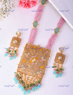 VeroniQ Trends-Beautiful Layered Heavy Kundan And Meenakari Rani Haar Necklace Kundan-Gold Plated-Wedding Jewelry-Punjabi Jewelry-South Indian-Thappa Jewelry