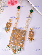 VeroniQ Trends-Beautiful Layered Heavy Kundan And Meenakari Rani Haar Necklace Kundan-Gold Plated-Wedding Jewelry-Punjabi Jewelry-South Indian-Thappa Jewelry