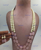 VeroniQ Trends-Beautiful Jade Beads Mala with Shell Pearl Long Necklace Kundan-Gold Plated-Wedding Jewelry-Punjabi Jewelry-South Indian-Thappa Jewelry