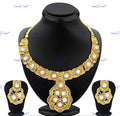 VeroniQ Trends-Traditional Resplendent Contemporary style Gold Plated Kundan Necklace Kundan-Gold Plated-Wedding Jewellery-Punjabi Jewellery-South Indian-Thappa Jewellery