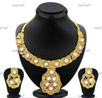 VeroniQ Trends-Traditional Resplendent Contemporary style Gold Plated Kundan Necklace Kundan-Gold Plated-Wedding Jewelry-Punjabi Jewelry-South Indian-Thappa Jewelry