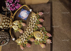VeroniQ Trends-Beautiful Bridal Floral Gold Plated Heavy Kundan And Meenakari Necklace Kundan-Gold Plated-Wedding Jewelry-Punjabi Jewelry-South Indian-Thappa Jewelry