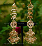 VeroniQ Trends-Traditional Gold Plated Pachi Kundan Chandbali Earrings Pachi Kundan-Gold Plated-Wedding Jewelry-Punjabi Jewelry-South Indian-Thappa Jewelry