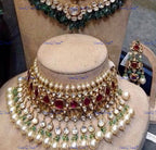 VeroniQ Trends-Traditional Kemp Stone Kundan And Pearl Gold Plated Pachi Kundan Choker Necklace Pachi Kundan-Gold Plated-Wedding Jewelry-Punjabi Jewelry-South Indian-Thappa Jewelry