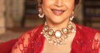 VeroniQ Trends-Elegant Look Ruby Pearl And Polki Choker Silver Necklace 92.5 Silver Moissanite Diamond Polki-Gold Plated-Wedding Jewelry-Punjabi Jewelry-South Indian-Thappa Jewelry