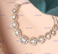 VeroniQ Trends-Floral Diamond look Polki Silver Necklace 92.5 Silver Moissanite Polki-Gold Plated-Wedding Jewellery-Punjabi Jewellery-South Indian-Thappa Jewellery