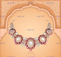 VeroniQ Trends-Elegant Ruby Silver Choker Necklace 92.5 Silver Moissanite Diamond Polki-Gold Plated-Wedding Jewellery-Punjabi Jewellery-South Indian-Thappa Jewellery