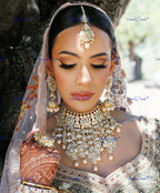 VeroniQ Trends-Elegant Bridal Heavy Pearl And Polki Pachi Kundan Choker Necklace Polki Pachi Kundan-Gold Plated-Wedding Jewelry-Punjabi Jewelry-South Indian-Thappa Jewelry