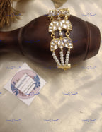 VeroniQ Trends-Rajwadi Floral Style Pachi Kundan Gold Plated Bracelet Pachi Kundan-Gold Plated-Wedding Jewelry-Punjabi Jewelry-South Indian-Thappa Jewelry