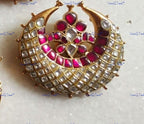 VeroniQ Trends-Designer South Indian Gold Plated Chand Pendant Pachi Kundan-Gold Plated-Wedding Jewelry-Punjabi Jewelry-South Indian-Thappa Jewelry