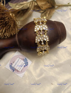 VeroniQ Trends-Rajwadi Floral Style Pachi Kundan Gold Plated Bracelet Pachi Kundan-Gold Plated-Wedding Jewelry-Punjabi Jewelry-South Indian-Thappa Jewelry