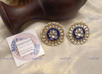 VeroniQ Trends-Blue Meenakari Pachi Kundan Gold Plated Earrings Pachi Kundan-Gold Plated-Wedding Jewelry-Punjabi Jewelry-South Indian-Thappa Jewelry