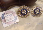 VeroniQ Trends-Blue Meenakari Pachi Kundan Gold Plated Earrings Pachi Kundan-Gold Plated-Wedding Jewelry-Punjabi Jewelry-South Indian-Thappa Jewelry