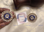 VeroniQ Trends-Blue Meenakari Pachi Kundan Gold Plated Earrings Pachi Kundan-Gold Plated-Wedding Jewelry-Punjabi Jewelry-South Indian-Thappa Jewelry