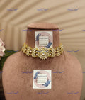 VeroniQ Trends-Rajwadi Floral Style Pachi Kundan Gold Plated Choker Necklace Pachi Kundan-Gold Plated-Wedding Jewellery-Punjabi Jewellery-South Indian-Thappa Jewellery