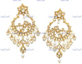 VeroniQ Trends-Gold Pated Chandbali Style Pearl And Pachi Kundan Earrings Pachi Kundan-Gold Plated-Wedding Jewellery-Punjabi Jewellery-South Indian-Thappa Jewellery