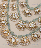 VeroniQ Trends-Multi-Line Gold Plated Pachi Kundan Long Necklace Pachi Kundan-Gold Plated-Wedding Jewelry-Punjabi Jewelry-South Indian-Thappa Jewelry
