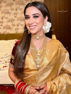 VeroniQ Trends-Multi-Line Gold Pated Pachi Kundan Necklace Pachi Kundan-Gold Plated-Wedding Jewelry-Punjabi Jewelry-South Indian-Thappa Jewelry