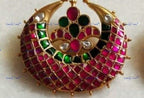 VeroniQ Trends-Designer South Indian Gold Plated Chand Pendant Pachi Kundan-Gold Plated-Wedding Jewelry-Punjabi Jewelry-South Indian-Thappa Jewelry