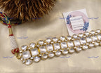 VeroniQ Trends-Diamond Look Kundan Jadau Pachi Kundan Choker Necklace Pachi Kundan-Gold Plated-Wedding Jewelry-Punjabi Jewelry-South Indian-Thappa Jewelry