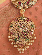 VeroniQ Trends-Beautiful Multistrand Pearl Beaded Gold Plated Kundan Jadau Long Necklace Kundan-Gold Plated-Wedding Jewelry-Punjabi Jewelry-South Indian-Thappa Jewelry