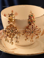 VeroniQ Trends-Beautiful Multistrand Pearl Beaded Gold Plated Kundan Jadau Long Necklace Kundan-Gold Plated-Wedding Jewelry-Punjabi Jewelry-South Indian-Thappa Jewelry