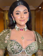 VeroniQ Trends-Traditional Multistrand Pearl Beaded And Bikaneri Kundan Choker Necklace Bikaneri Kundan-Gold Plated-Wedding Jewelry-Punjabi Jewelry-South Indian-Thappa Jewelry