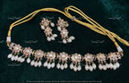 VeroniQ Trends-Beautiful Gold Plated Kundan Jadau Choker Necklace Kundan-Gold Plated-Wedding Jewelry-Punjabi Jewelry-South Indian-Thappa Jewelry