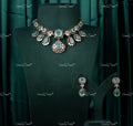 VeroniQ Trends-Victorian Emerald And Polki Silver Choker Necklace 92.5 Silver Moissanite Diamond Polki-Emerald Stone-Gold Plated-Wedding Jewellery-Punjabi Jewellery-South Indian-Thappa Jewellery
