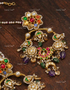 VeroniQ Trends-Beautiful Gold Plated Navratan Pachi Kundan Chandbali Earrings Pachi Kundan-Gold Plated-Wedding Jewelry-Punjabi Jewelry-South Indian-Thappa Jewelry