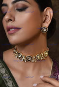 VeroniQ Trends-Elegant Gold Plated Meenakari Kundan Choker Necklace Kundan-Gold Plated-Wedding Jewellery-Punjabi Jewellery-South Indian-Thappa Jewellery