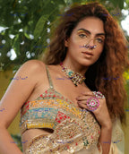 VeroniQ Trends-Elegant Gold Plated Pachi Kundan Choker Necklace Pachi Kundan-Gold Plated-Wedding Jewelry-Punjabi Jewelry-South Indian-Thappa Jewelry