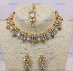 VeroniQ Trends-Multicolor Polki Choker Necklace Set Polki-Gold Plated-Wedding Jewelry-Punjabi Jewelry-South Indian-Thappa Jewelry