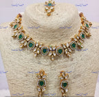 VeroniQ Trends-Multicolor Polki Choker Necklace Set Polki-Gold Plated-Wedding Jewelry-Punjabi Jewelry-South Indian-Thappa Jewelry