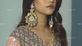 VeroniQ Trends-Gold Plated Kundan Jadau Dangler Earrings With Peacock Motif Pachi Kundan-Gold Plated-Wedding Jewellery-Punjabi Jewellery-South Indian-Thappa Jewellery