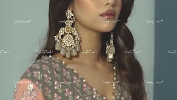 VeroniQ Trends-Gold Plated Kundan Jadau Dangler Earrings With Peacock Motif Pachi Kundan-Gold Plated-Wedding Jewellery-Punjabi Jewellery-South Indian-Thappa Jewellery