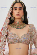 VeroniQ Trends-Bridal Gold Plated Kemp Stone Pachi Kundan Choker Necklace Pachi Kundan-Gold Plated-Wedding Jewellery-Punjabi Jewellery-South Indian-Thappa Jewellery