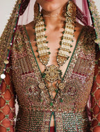 VeroniQ Trends-Traditional Bridal Gold Plated Multistrand Bikaneri Kundan Long Necklace Bikaneri Kundan-Gold Plated-Wedding Jewelry-Punjabi Jewelry-South Indian-Thappa Jewelry