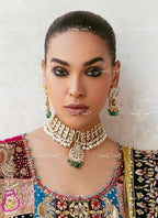 VeroniQ Trends-Elegant Gold Plated Pachi Kundan Pearl Choker Necklace Pachi Kundan-Gold Plated-Wedding Jewelry-Punjabi Jewelry-South Indian-Thappa Jewelry