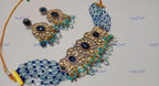 VeroniQ Trends-Beautiful Victorian Party Wear Fluorite Beads Kundan Choker Necklace Kundan-Gold Plated-Wedding Jewelry-Punjabi Jewelry-South Indian-Thappa Jewelry